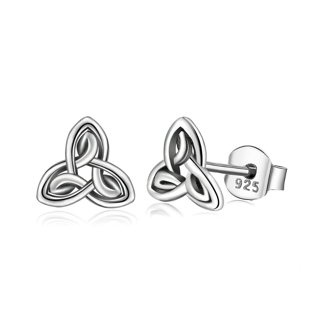 925 Sterling Silver Triquetra Celtics Knotenstudelohrringe