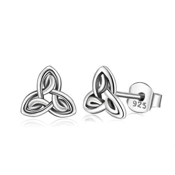 925 Sterling Silver Triquetra Celtics Knotenstudelohrringe