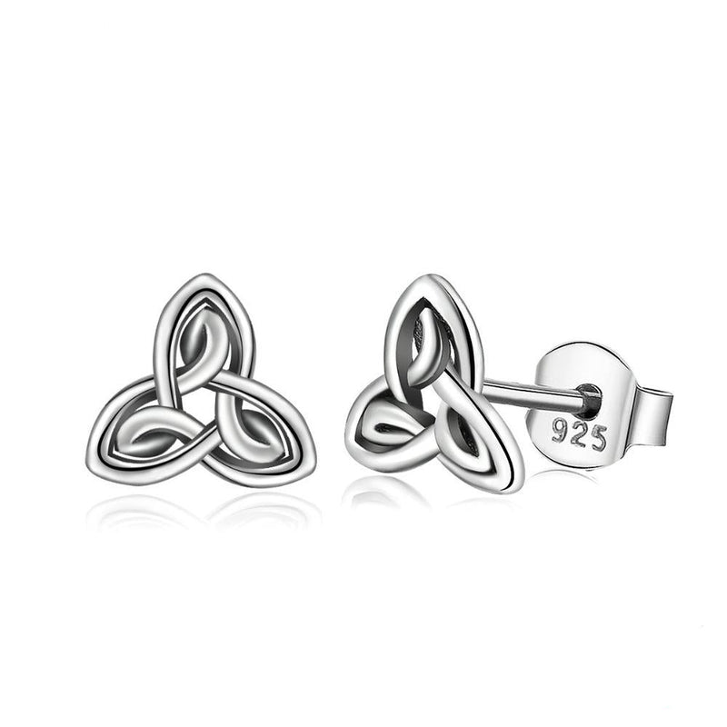 925 Sterling Silver Triquetra Celtics Knotenstudelohrringe