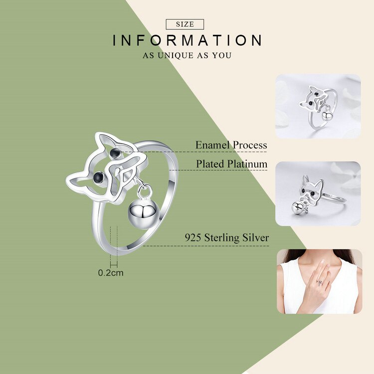 925 Sterling Silber Welpe Hunde Ring Frauen Juwely