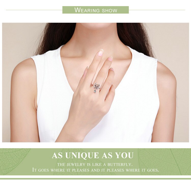 925 Sterling Silber Welpe Hunde Ring Frauen Juwely