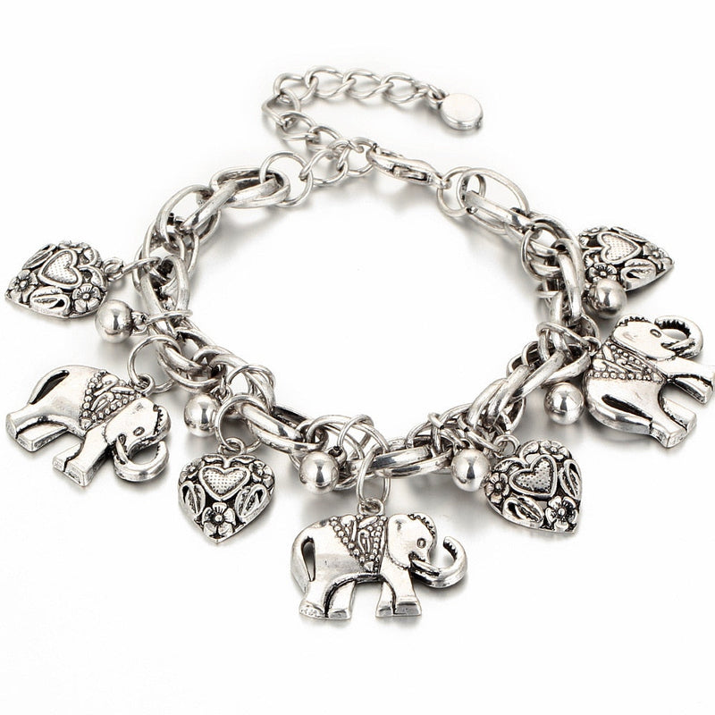 Vintage Elefant Anhänger Ankettchenarmband Frauen S Schmuck