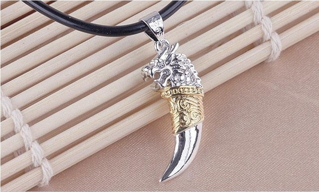 925 Sterling Silber Wolf Zahnmänner Pendellöche Halsketten