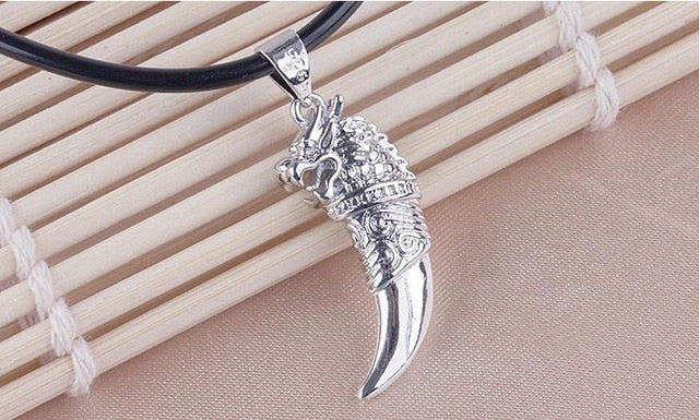 925 Sterling Silber Wolf Zahnmänner Pendellöche Halsketten