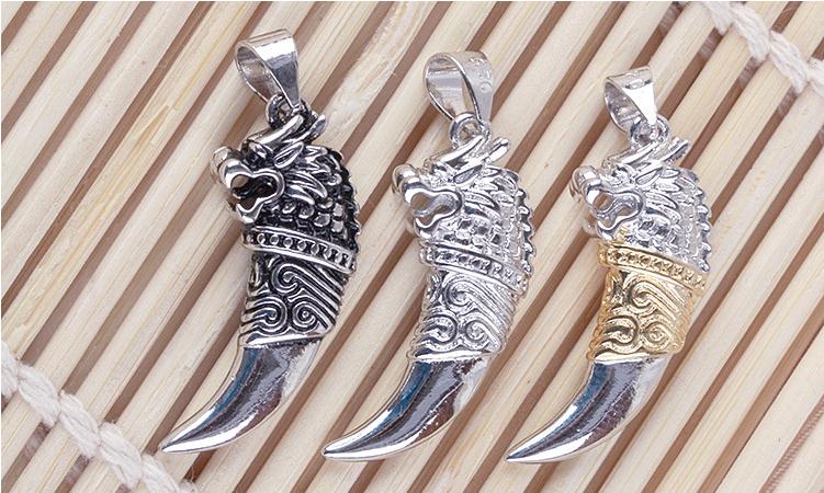 925 Sterling Silber Wolf Zahnmänner Pendellöche Halsketten