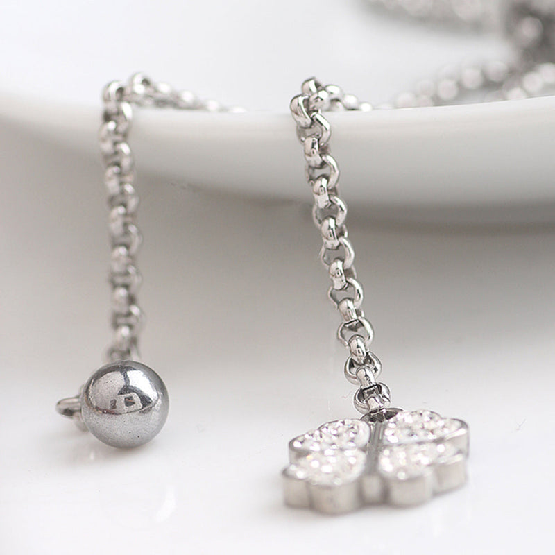 Kristallblumenanhänger Edelstahlkettenkette Halskette