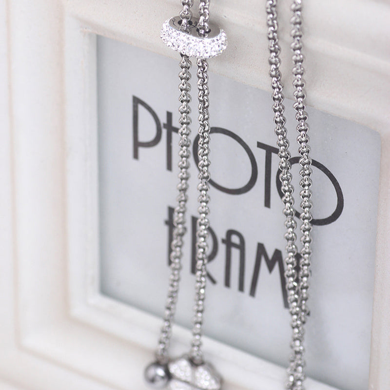 Kristallblumenanhänger Edelstahlkettenkette Halskette