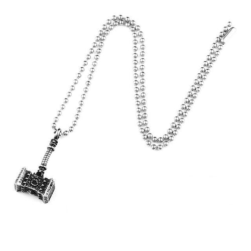 316L Edelstahl Viking Thors Hammer Anhänger Halskette