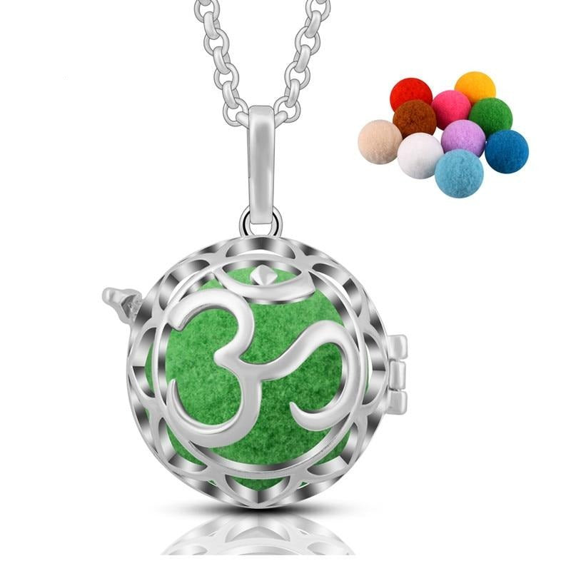 Om Silber Aromatherapie Schwangerschaft Harmony Ball Ätherische Öl Diffusor Halskette