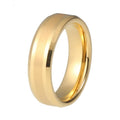 6 mm Mattes Pinsel Finish Goldbeschichteter Wolfram  Carbidring