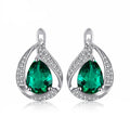 925 Sterling Silber Green Water Tropfen Erzeugt Smaragdohrringe