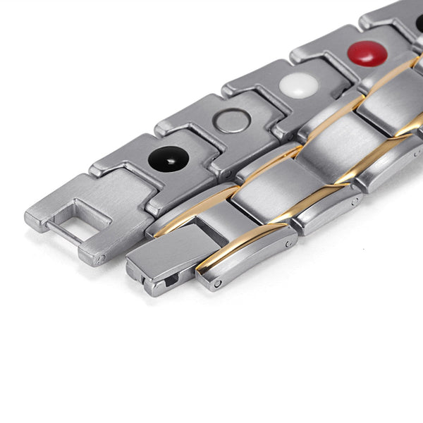 Silbergold Edelstahl  Tannenergie  Magnet  Germaniumarmband