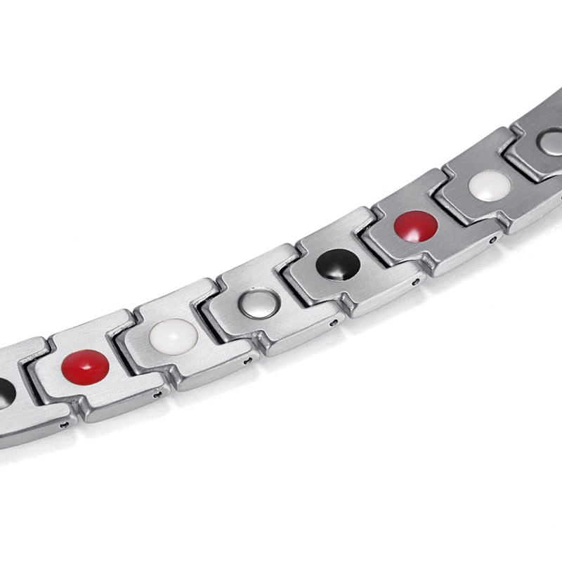 Silbergold Edelstahl  Tannenergie  Magnet  Germaniumarmband