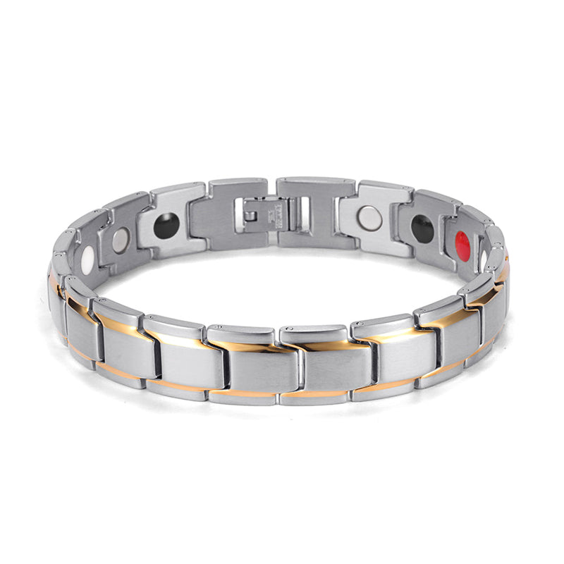 Silbergold Edelstahl  Tannenergie  Magnet  Germaniumarmband