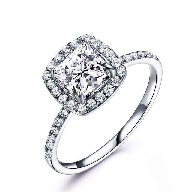 Solitaire 925 Sterling Silber Engagement Ring
