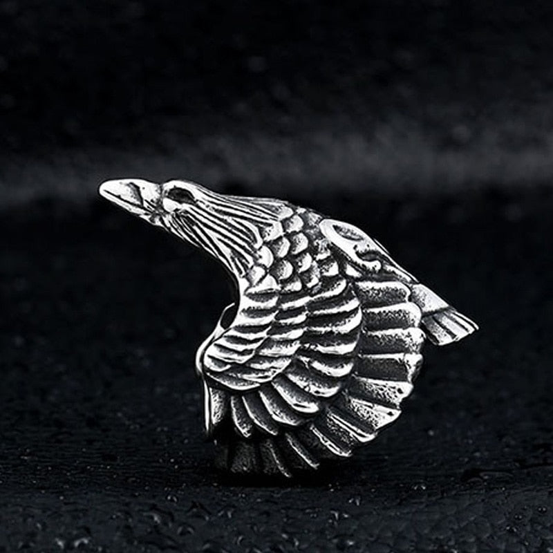Eagle Hawk Titanium Und Edelstahlring Für Männer