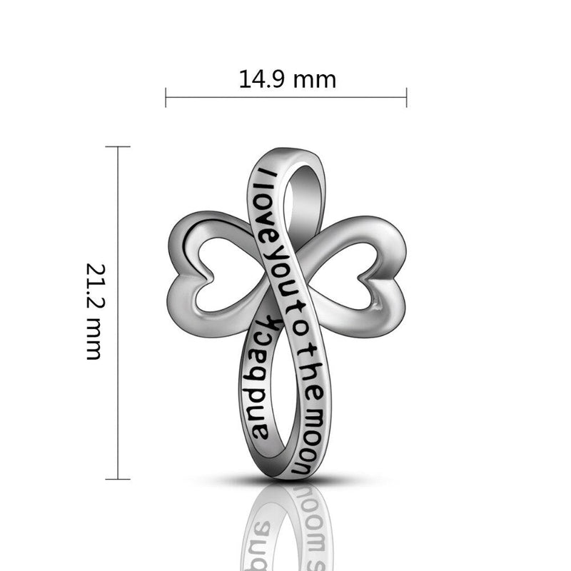 925 Sterling Silber Ewiges Liebes Herzkreuz Anhänger Halskette