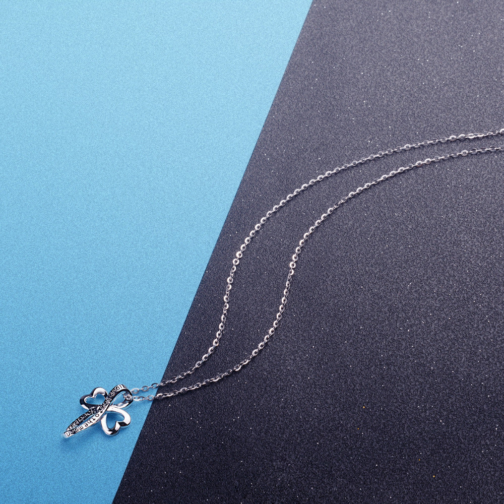 925 Sterling Silber Ewiges Liebes Herzkreuz Anhänger Halskette
