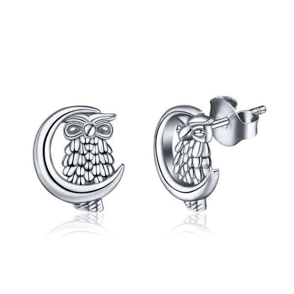 925 Sterling Silver Owl Stud Ohrring Frauen Schmuck