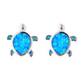 Silber Gefüllte Blaue Opal Meeresschildkrötenohrringe Frauen Schmuck