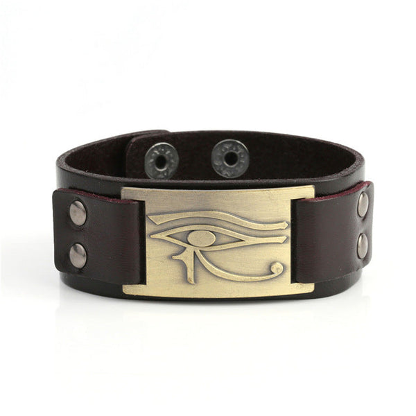 Religiöser Ägyptisches Auge Von Horus Leder Verstellbarer Armbandarmschmuck Schmuck