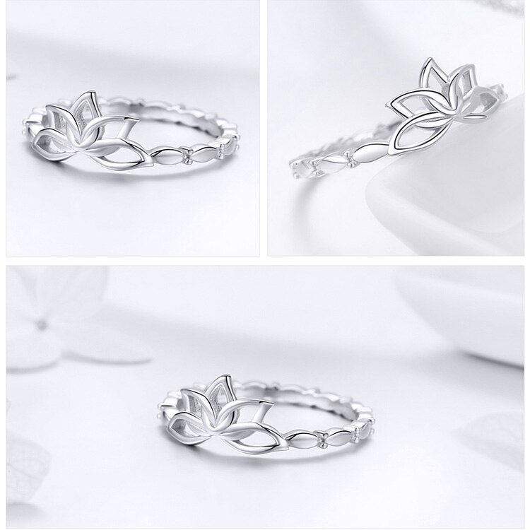 925 Sterling Silver Lotus Blumenring