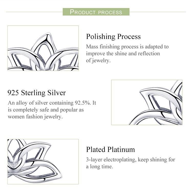925 Sterling Silver Lotus Blumenohrringe