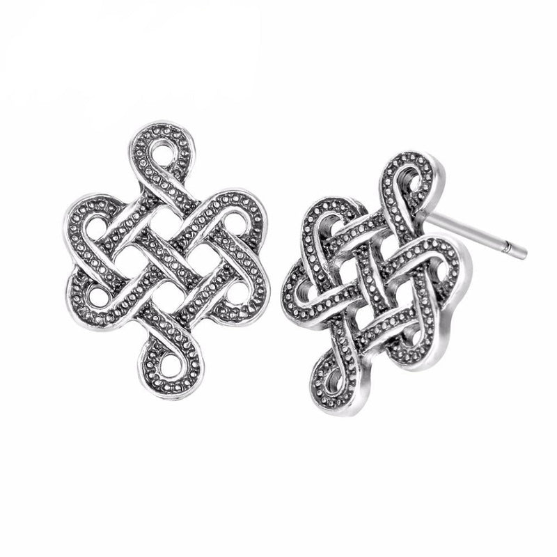 Silber Infinity Knot Stud Ohrring Frauen Schmuck