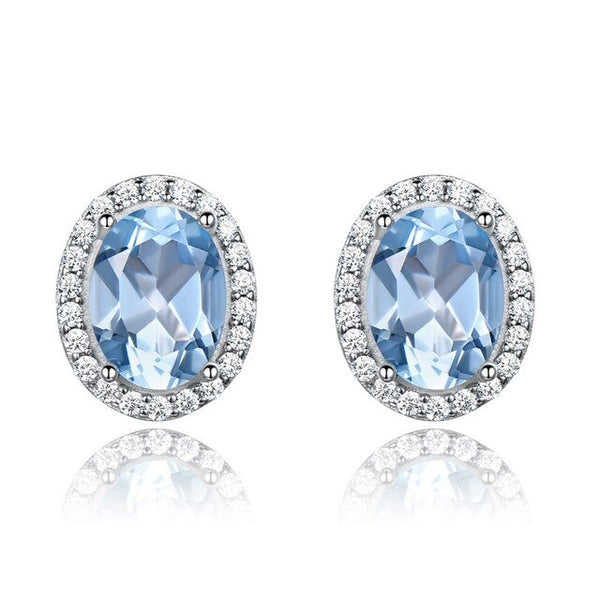 Edelstein Ohrringe 925 Sterling Silber