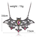 Glänzender Schwarzer Retro  Fledermaus  Strass  Anhänger