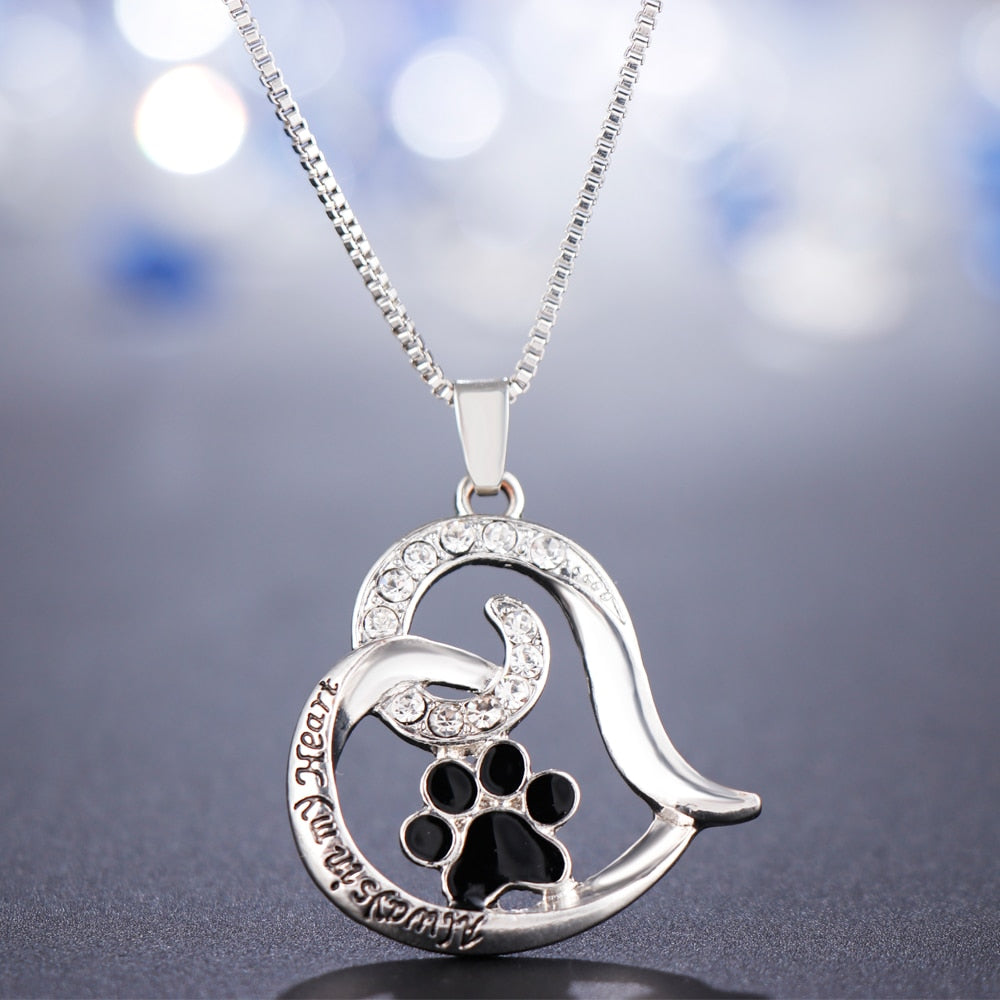 Katzenpfote Auf Meinem Herzen Anhänger Halskette Frauen Schmuck