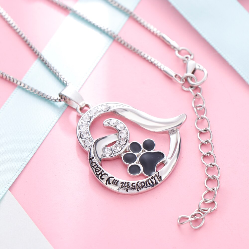 Katzenpfote Auf Meinem Herzen Anhänger Halskette Frauen Schmuck
