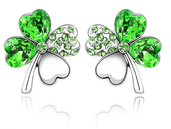 Blau Österreichische Kristallblatt  Kleebelsenohrringe