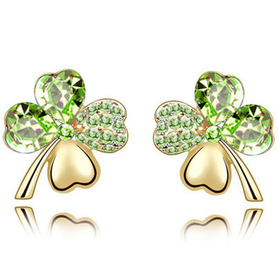 Blau Österreichische Kristallblatt  Kleebelsenohrringe