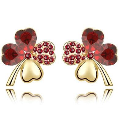 Blau Österreichische Kristallblatt  Kleebelsenohrringe