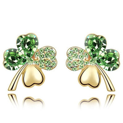 Blau Österreichische Kristallblatt  Kleebelsenohrringe