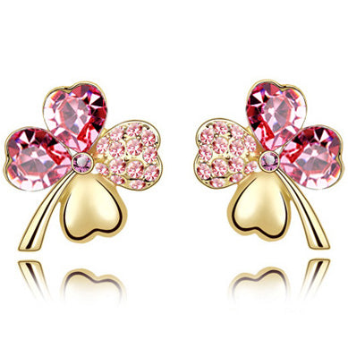 Blau Österreichische Kristallblatt  Kleebelsenohrringe