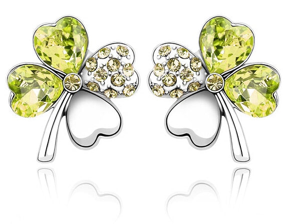 Blau Österreichische Kristallblatt  Kleebelsenohrringe