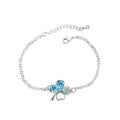 Grünes Österreichisches Kristall Vier Blattklee  Klee  Link  Armband