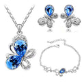 Österreichische Kristallschmetterling Halskette Armband Ohrringe Schmuckset Schmuckset
