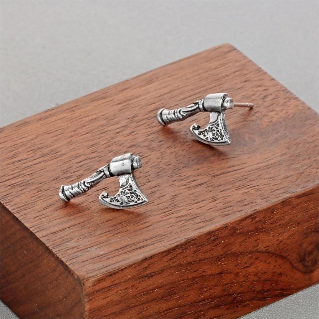 Viking Vintage Gold Und Silber Axt Bolzenohrringe