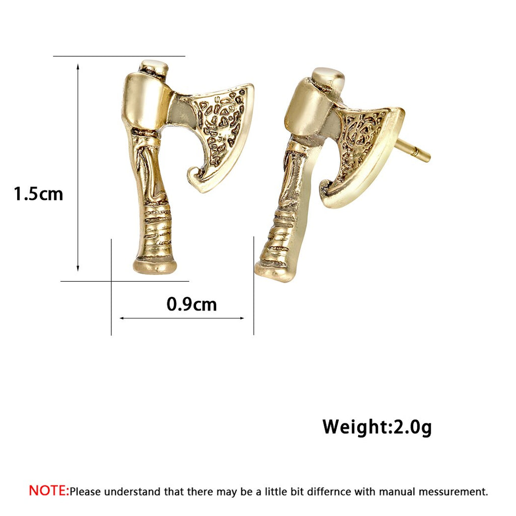 Viking Vintage Gold Und Silber Axt Bolzenohrringe
