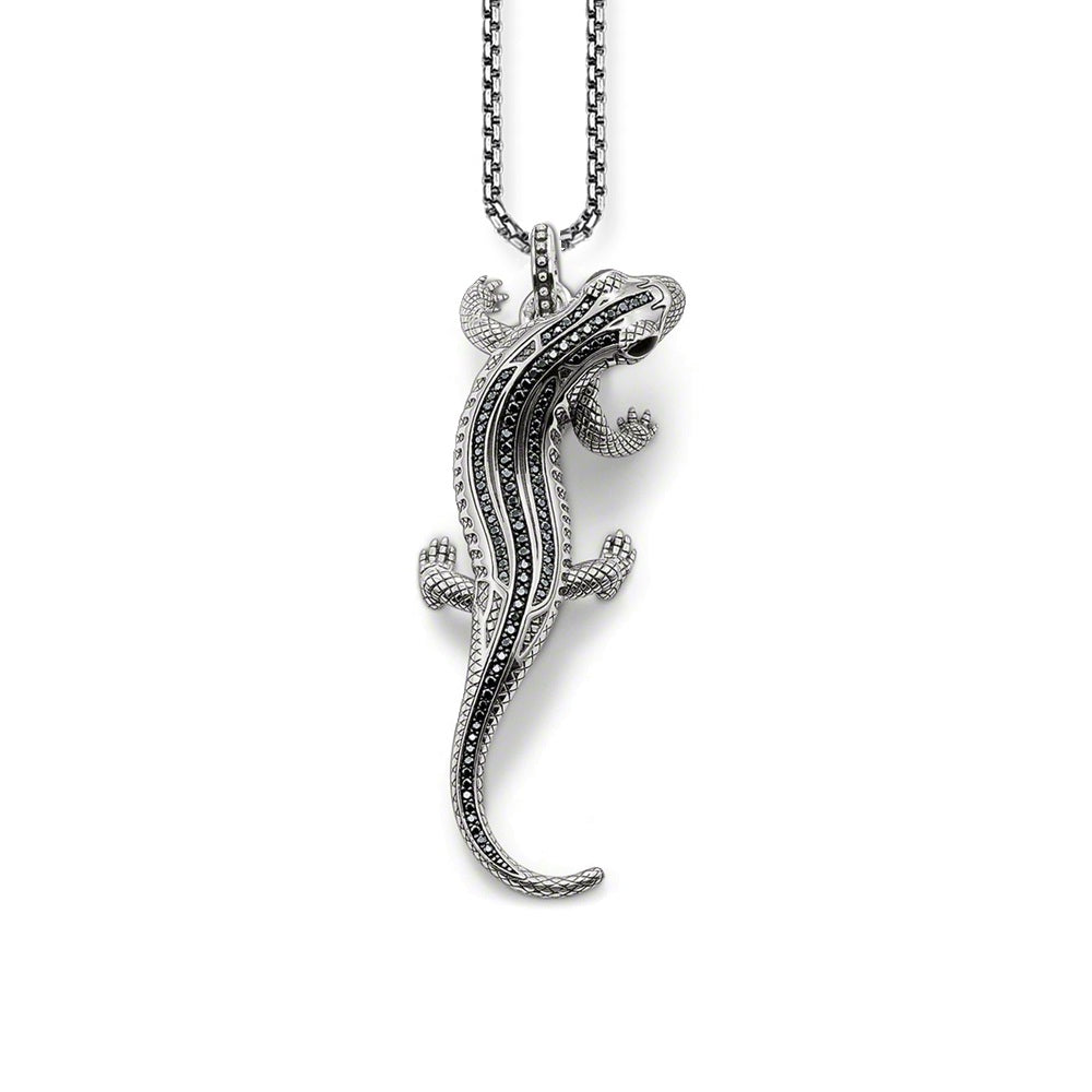 Schwarze Pave Salamander Anhängerkette Für Männer Und Frauen