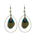 Peacock Nature Feather Stud Ohrringe Für Frauen