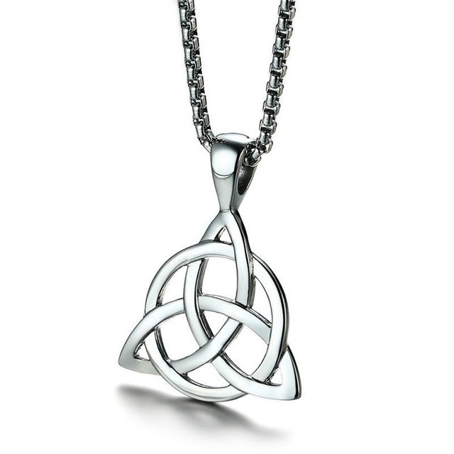 Männer Von Männern Schwarzer Keltischer Triquetra Knoten Anhänger Halskette