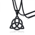 Männer Von Männern Schwarzer Keltischer Triquetra Knoten Anhänger Halskette