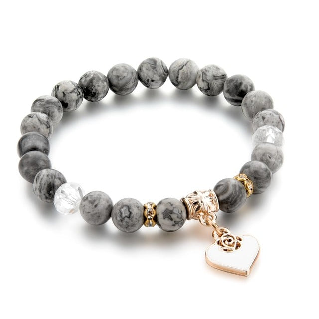 Buddha Herz Charme Natural Tiger Eye Stone Fashion Armband