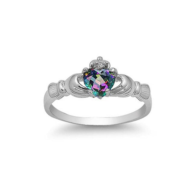 Versilberte Regenbogenkubikzirkonia  Ring