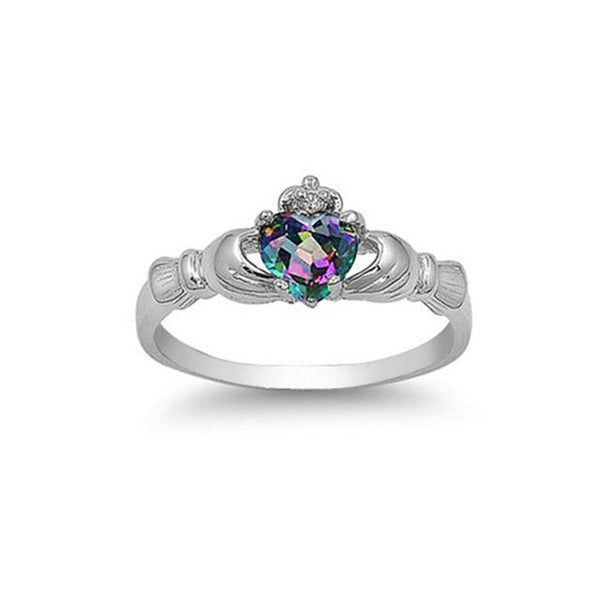 Versilberte Regenbogenkubikzirkonia  Ring