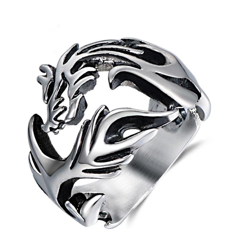 Vintage Dragon Warrior Biker Ringe Für Männer